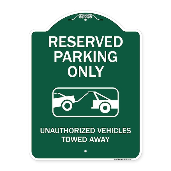 Signmission Resident Parking Unauthorized Vehicles Towed Away Heavy-Gauge Aluminum Sign, 24" x 18", GW-1824-9897 A-DES-GW-1824-9897 - main